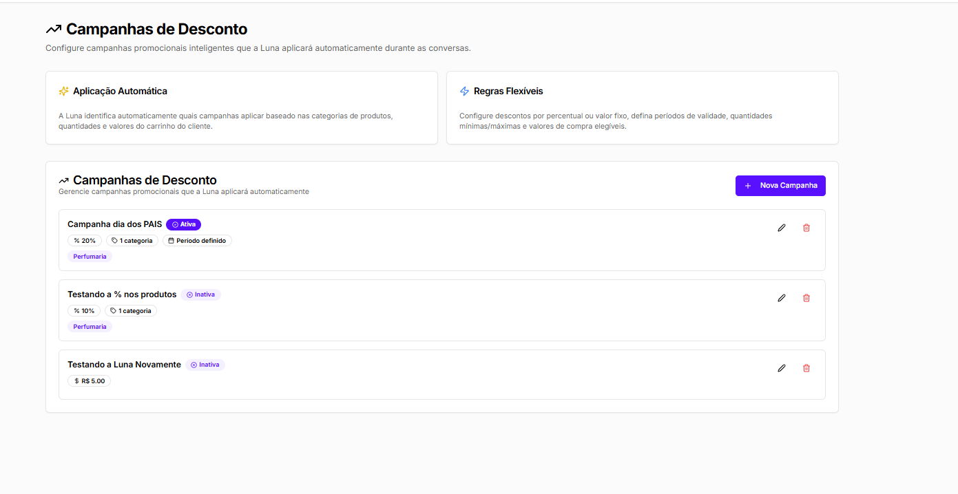 Campanhas de Desconto